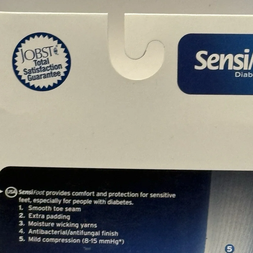 SensiFoot Jobst Diabetic Sock Color Black Knee Style Medium Size